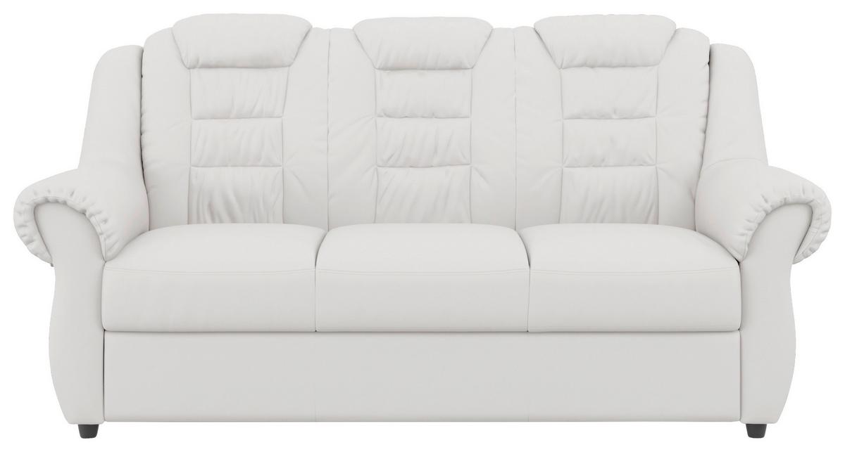 3-Sitzer-Sofa Boston Weiß Lederlook - Schwarz/Weiß, KONVENTIONELL, Textil (196/102/101cm) - Livetastic