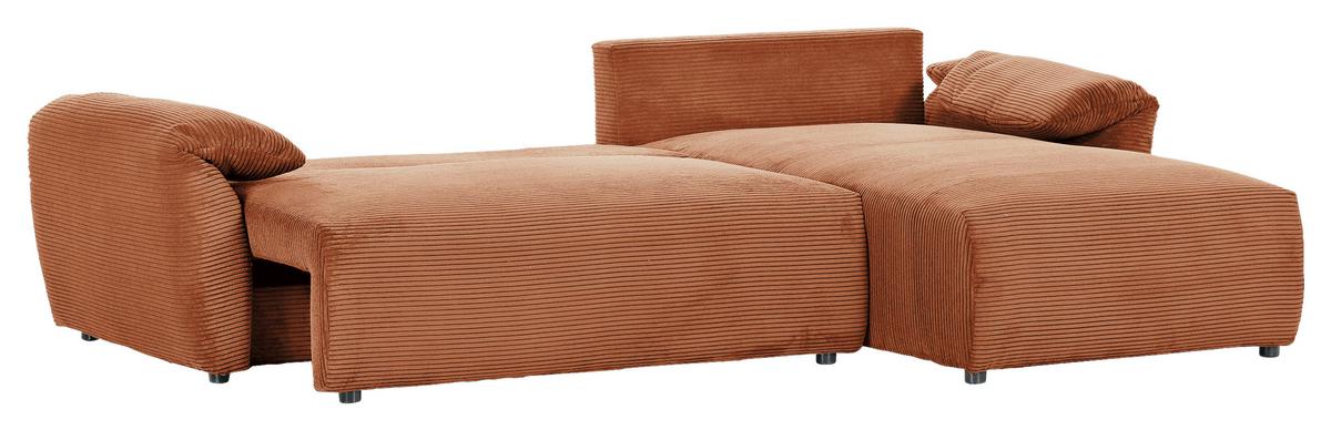 Ecksofa Cuty Rostfarben S: 266x180 Cm - Rostfarben/Schwarz, KONVENTIONELL, Textil (266/180cm) - MID.YOU