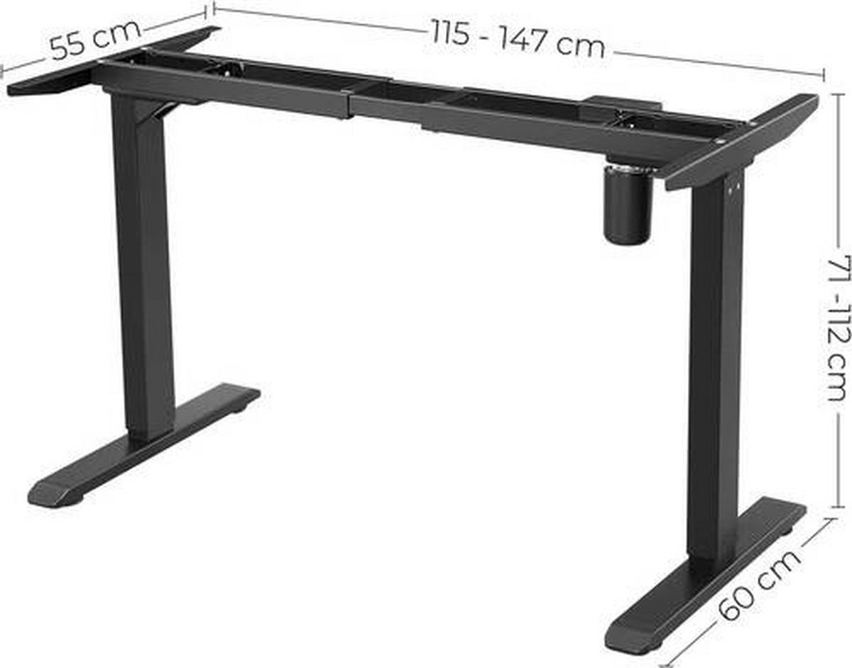 Schreibtischbeine B: 115-147cm H: 71-112 cm verstellbar - Schwarz, Basics, Metall (115-147/71-112/60cm) - Boxxx