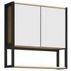 Spiegelschrank Edino - Honigeiche/Schwarz, MODERN, Glas/Holzwerkstoff (60/60/17cm) - MID.YOU