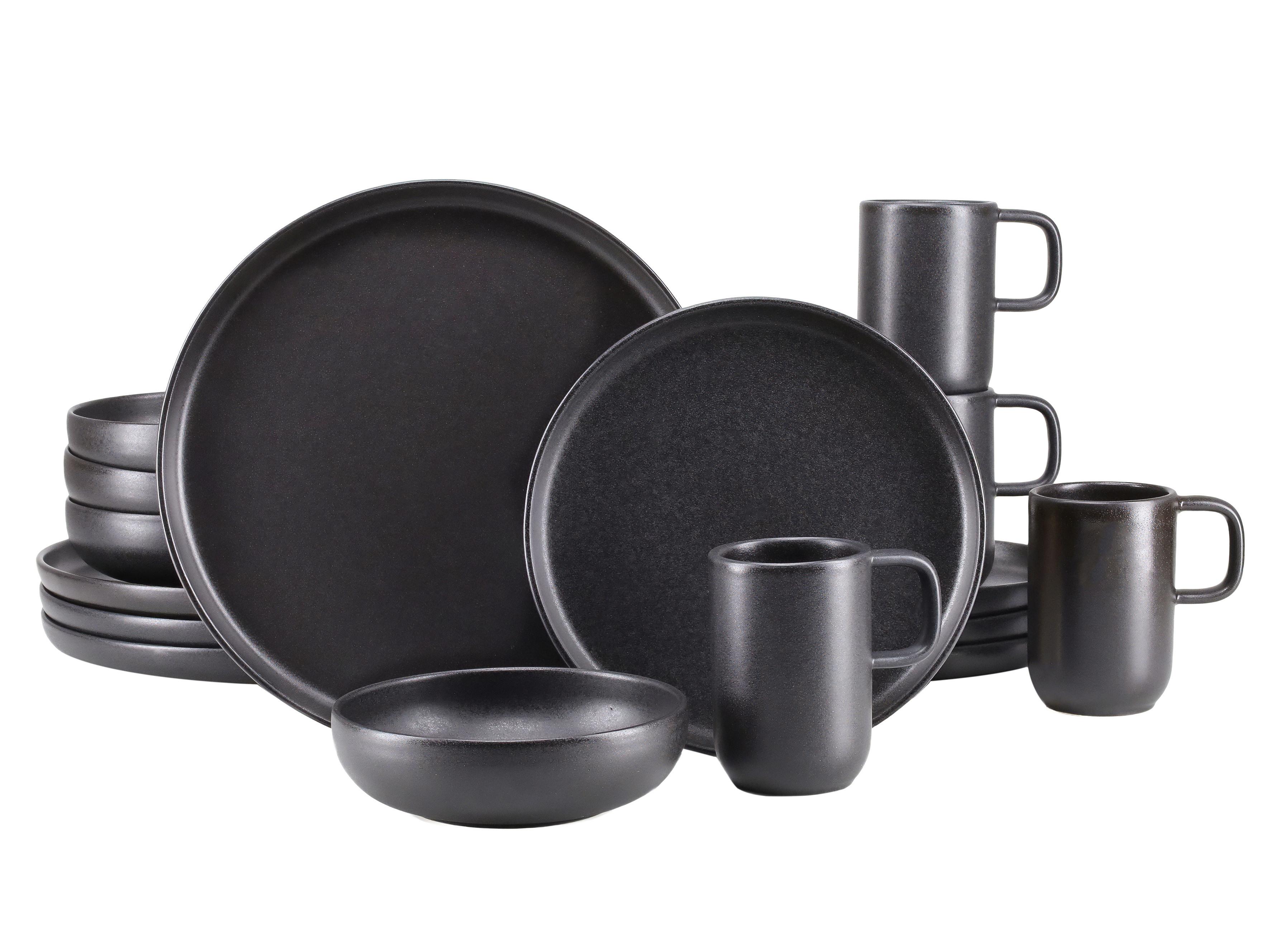 KOMBISERVICE schwarz, 16--Teilig. - Schwarz, Trend, Keramik - Creatable