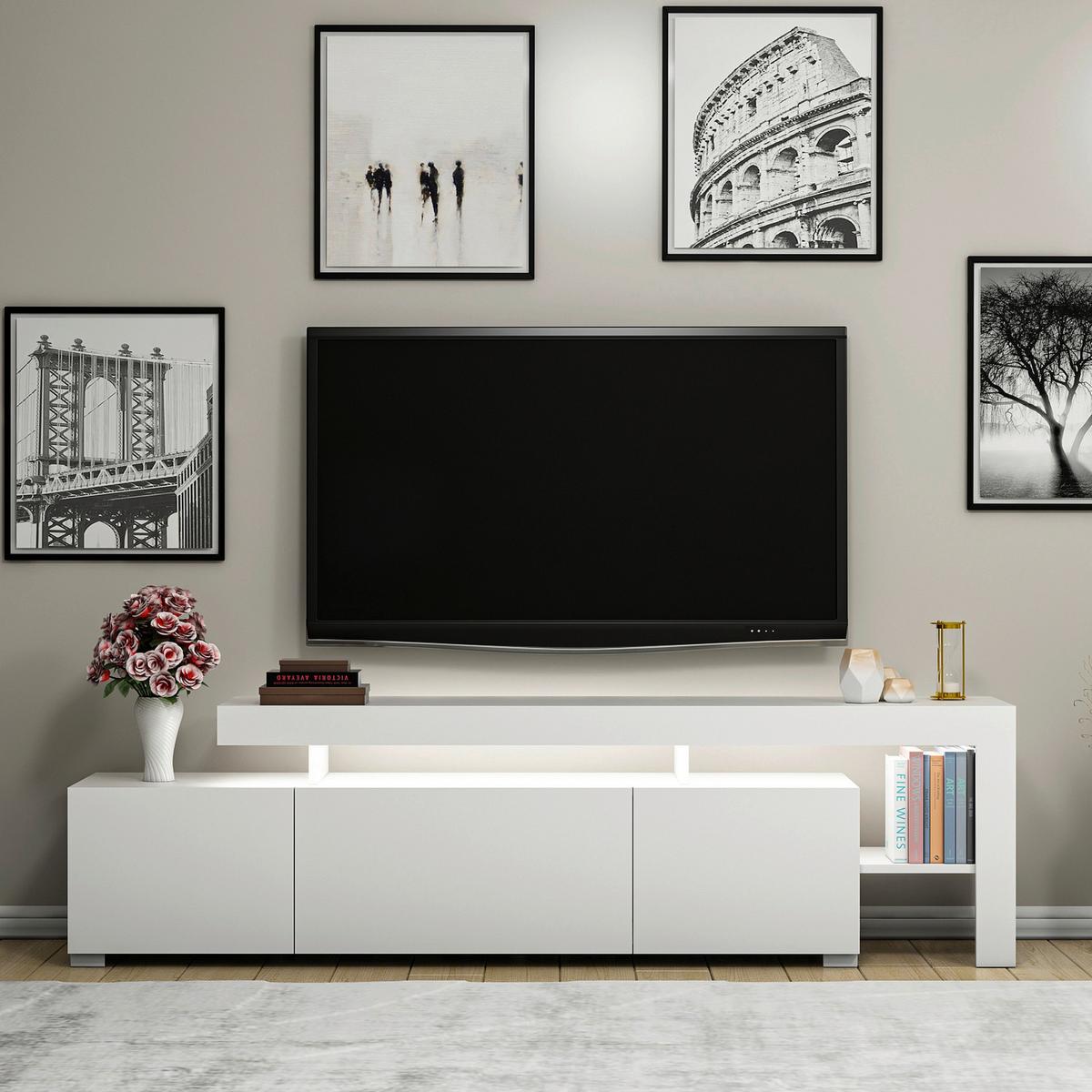 TV-ELEMENT Weiß B: 192cm - Weiß, MODERN, Holzwerkstoff (192/53/37cm)