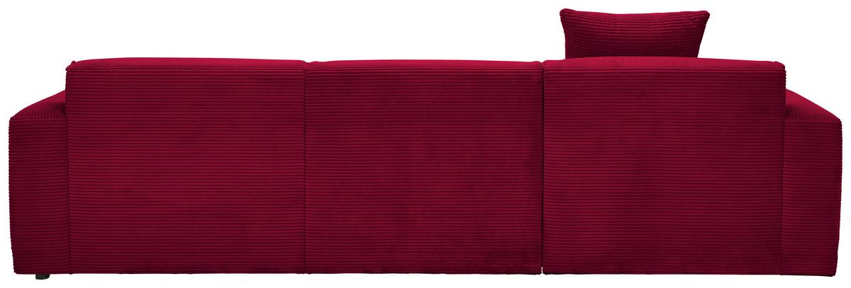 Ecksofa Pearl - Rot/Schwarz, Design, Textil (196/303cm) - Livetastic