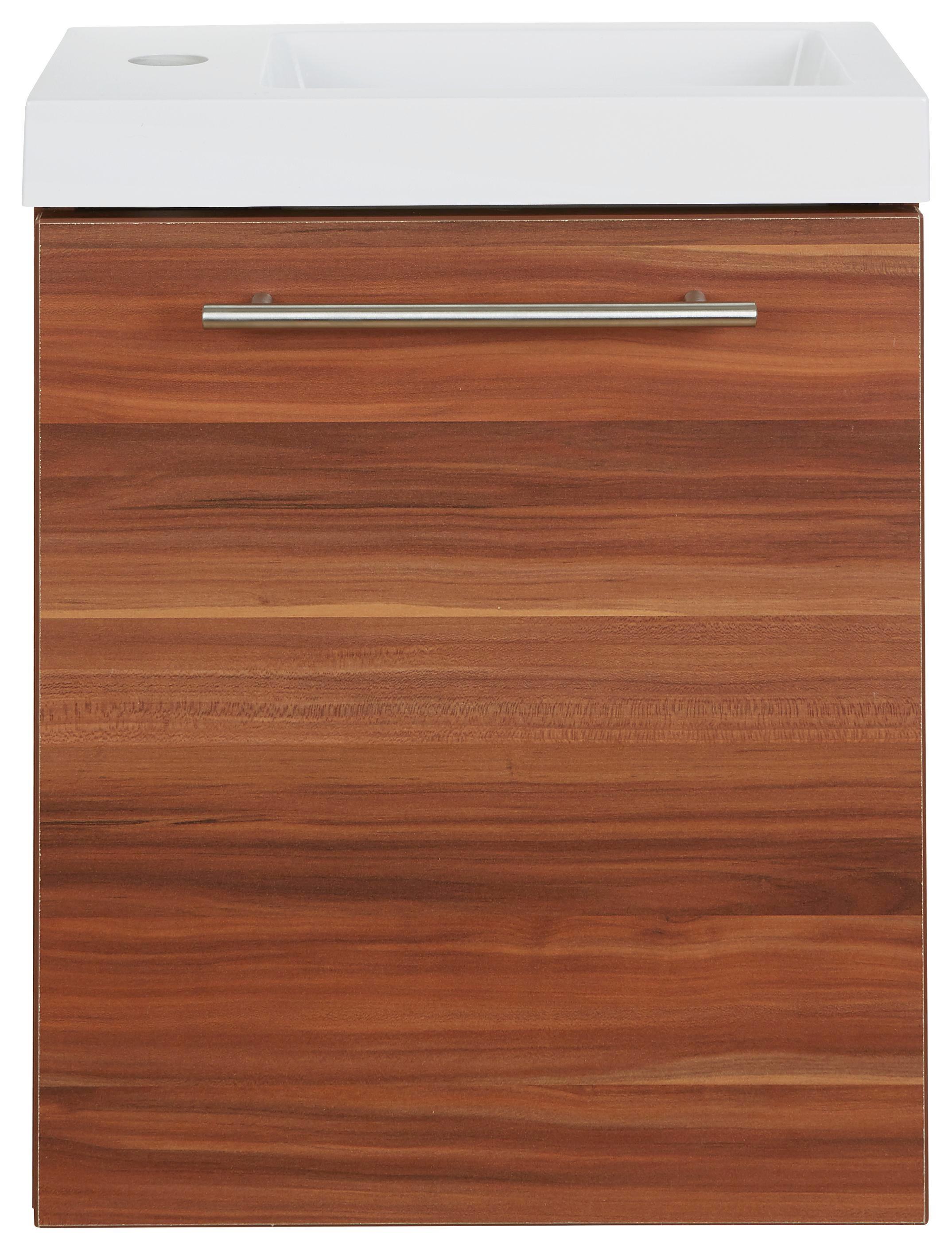 Waschbecken mit Unterschrank Fantasy B: 40 cm Nuss Dekor