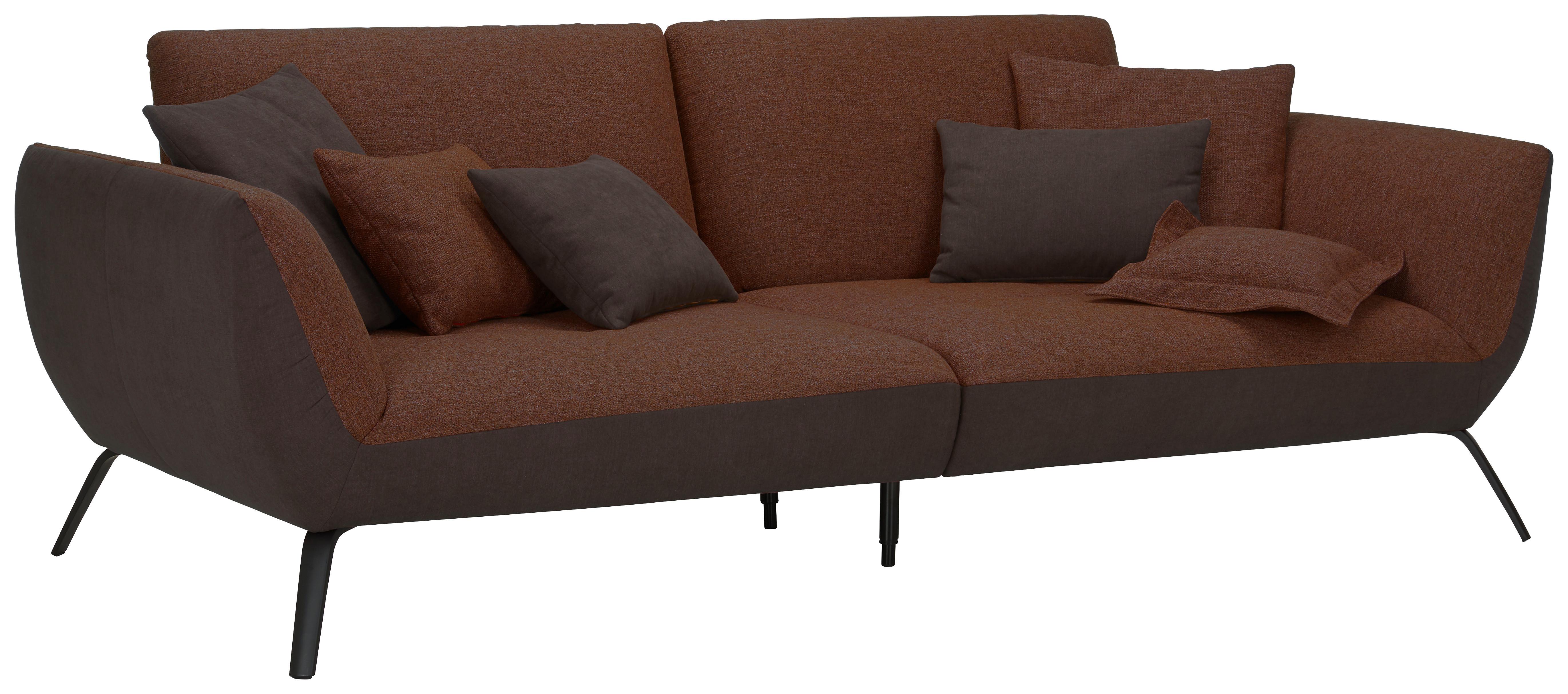Veľká pohovka TRENDY, medená - medená/čierna, Modern, kompozitné drevo (260/93/124cm) - Premium Living