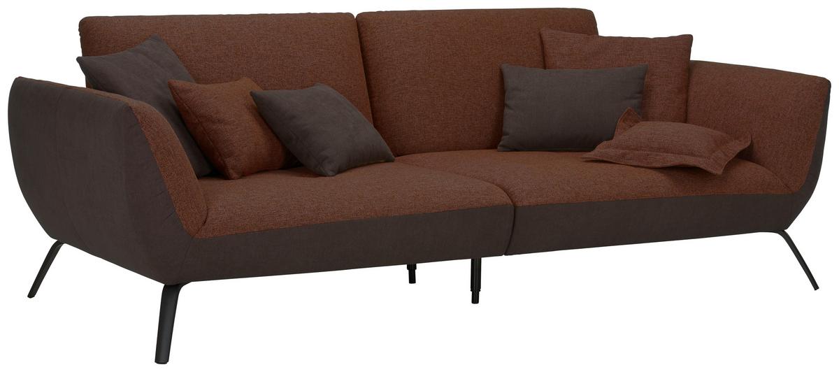 Velká pohovka TRENDY, měděná - měděné barvy/černá, Moderní, kompozitní dřevo (260/93/124cm) - Premium Living