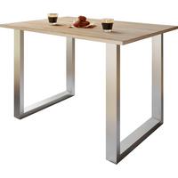 Schreibtisch Lona Eiche Dekor B: 140 Cm - Silberfarben/Sonoma Eiche, Design, Holzwerkstoff/Metall (140/50/76cm) - MID.YOU