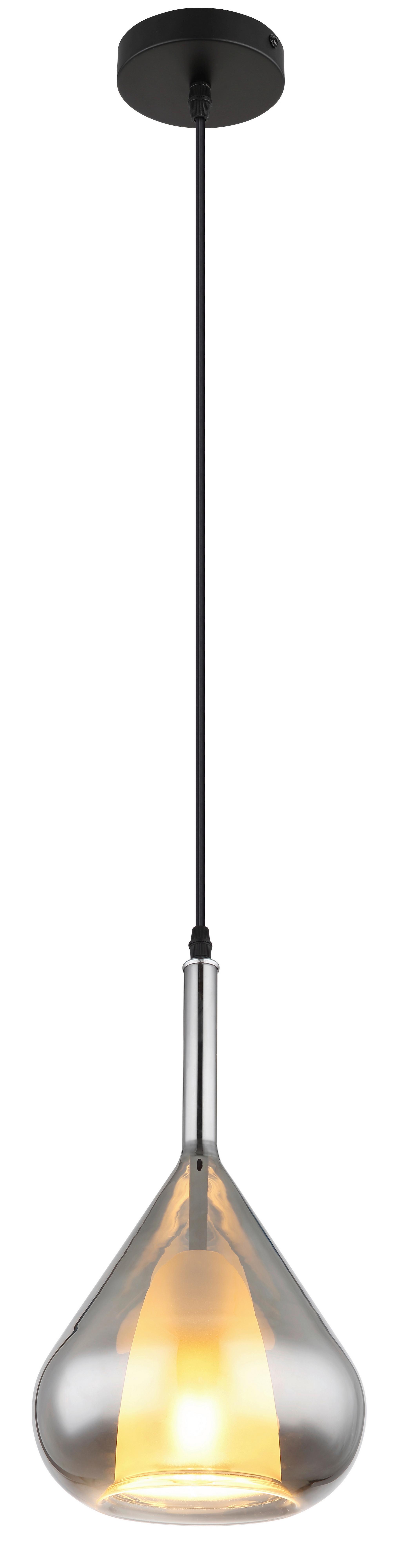 Hängeleuchte 15542 - Schwarz/Grau, Design, Glas/Metall (20/150cm) - Globo