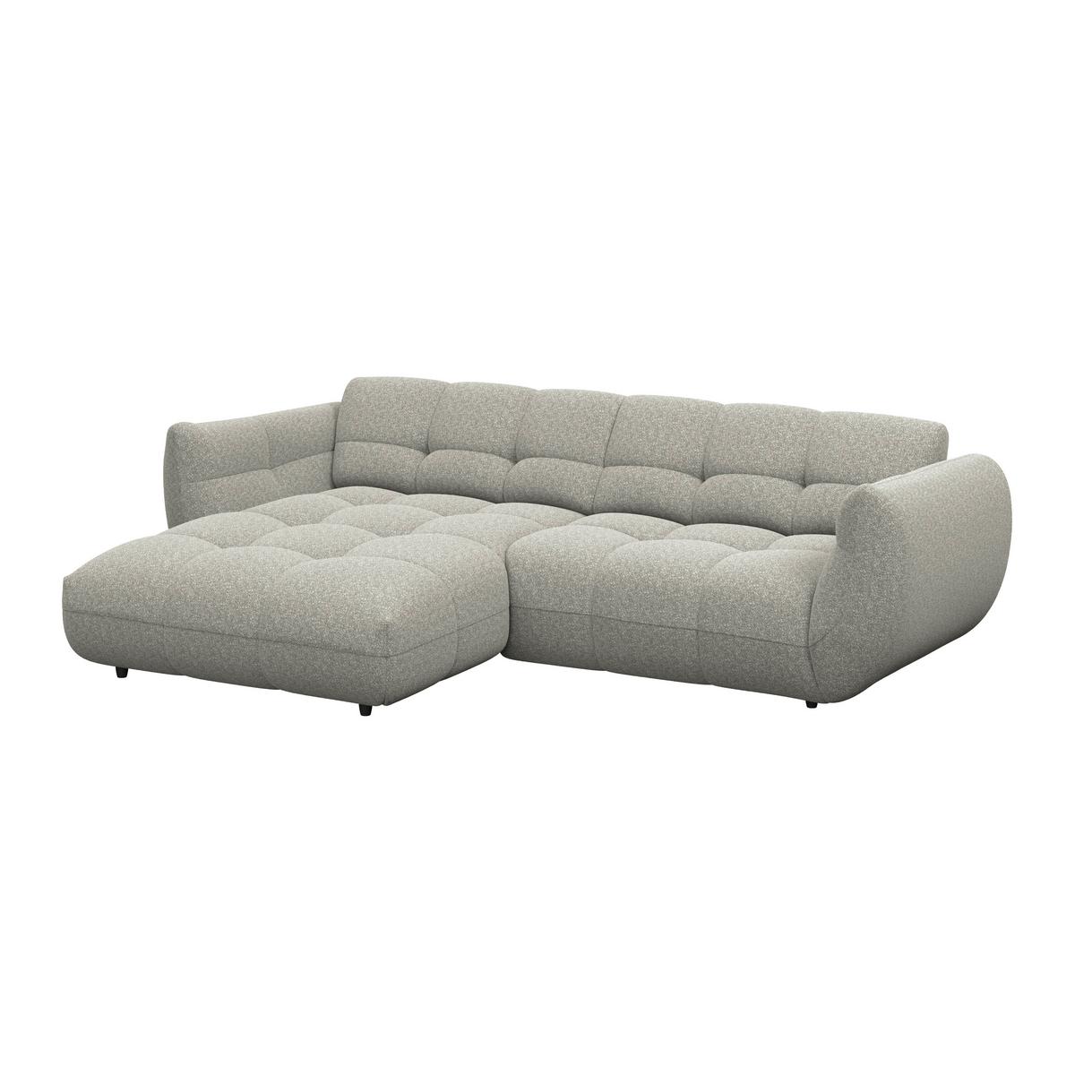 Ecksofa Panda Chenille grau, 178x280cm - Dunkelgrün/Schwarz, Trend, Textil (178/280cm)