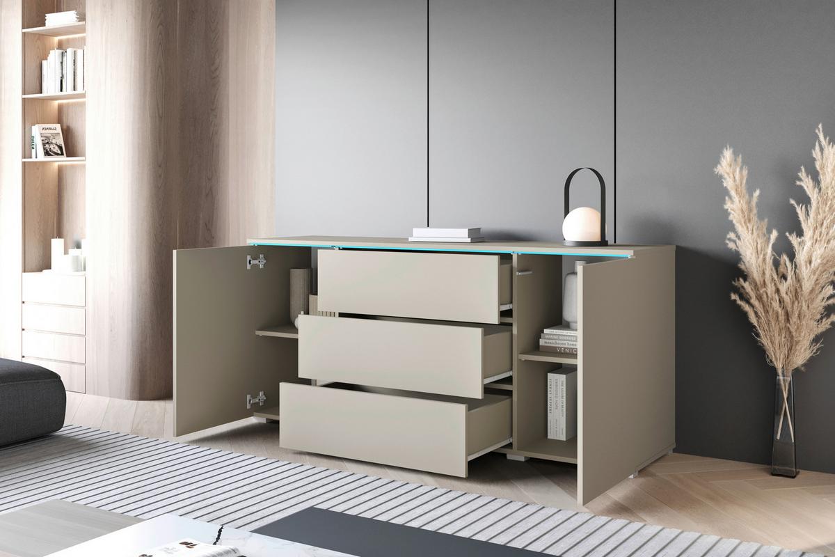 Sideboard Vera 150 Kaschmir-Beige B: 150 Cm - Kaschmir/Beige, Trend, Holzwerkstoff (150/67,9/39,5cm)
