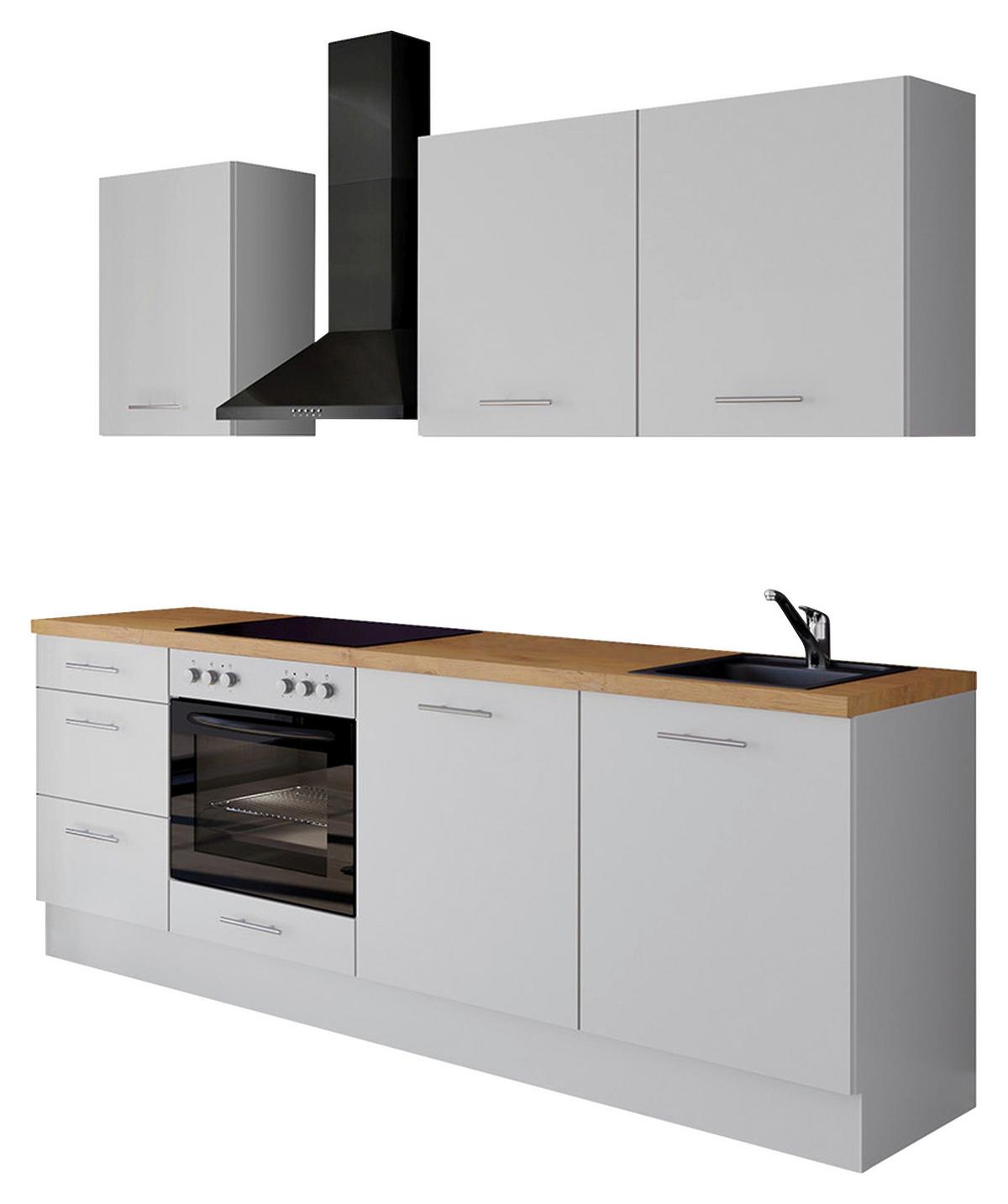 Küchenblock Ip3150 - Eichefarben/Weiß, Design, Holzwerkstoff (230cm) - Impuls