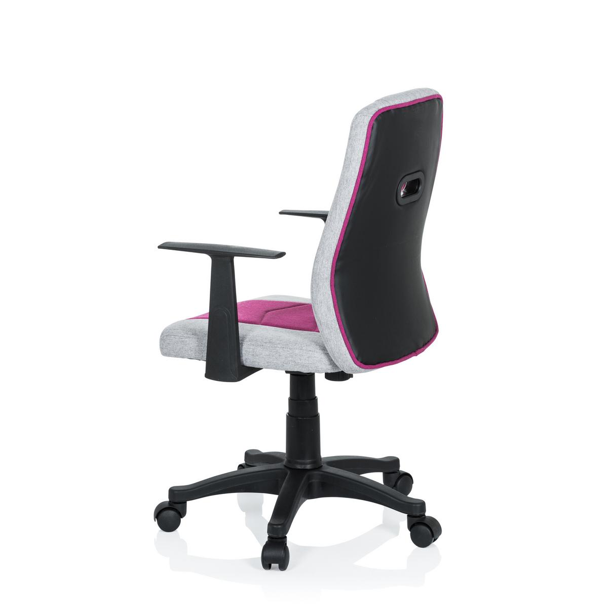 Jugenddrehstuhl Kiddy Extra Pink/grau - Pink/Schwarz, Basics, Kunststoff (55/95-105/45cm) - MID.YOU