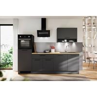 Küchenblock Berlin Schwarz/Eiche Dekor B: 260 cm - Schwarz/Eiche Artisan, Design, Holzwerkstoff (260cm) - MID.YOU