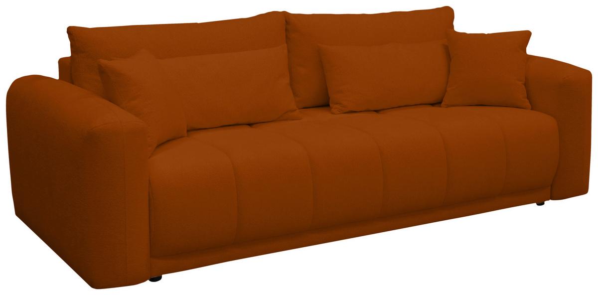 Schlafsofa Supra, Orange B: 245 Cm - Schwarz/Orange, Design, Holz/Textil (245/90/117cm) - MID.YOU