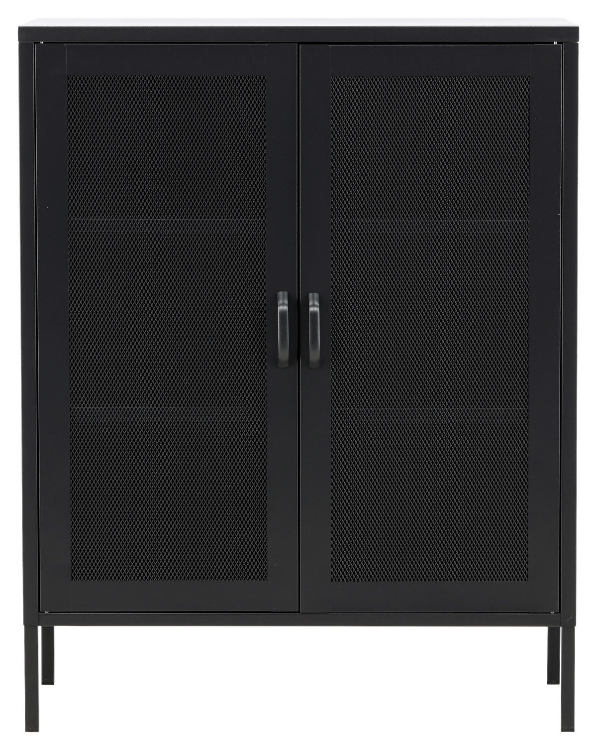 Sideboard Misha - Schwarz, Design, Metall (80/101.5/40cm) - Livetastic