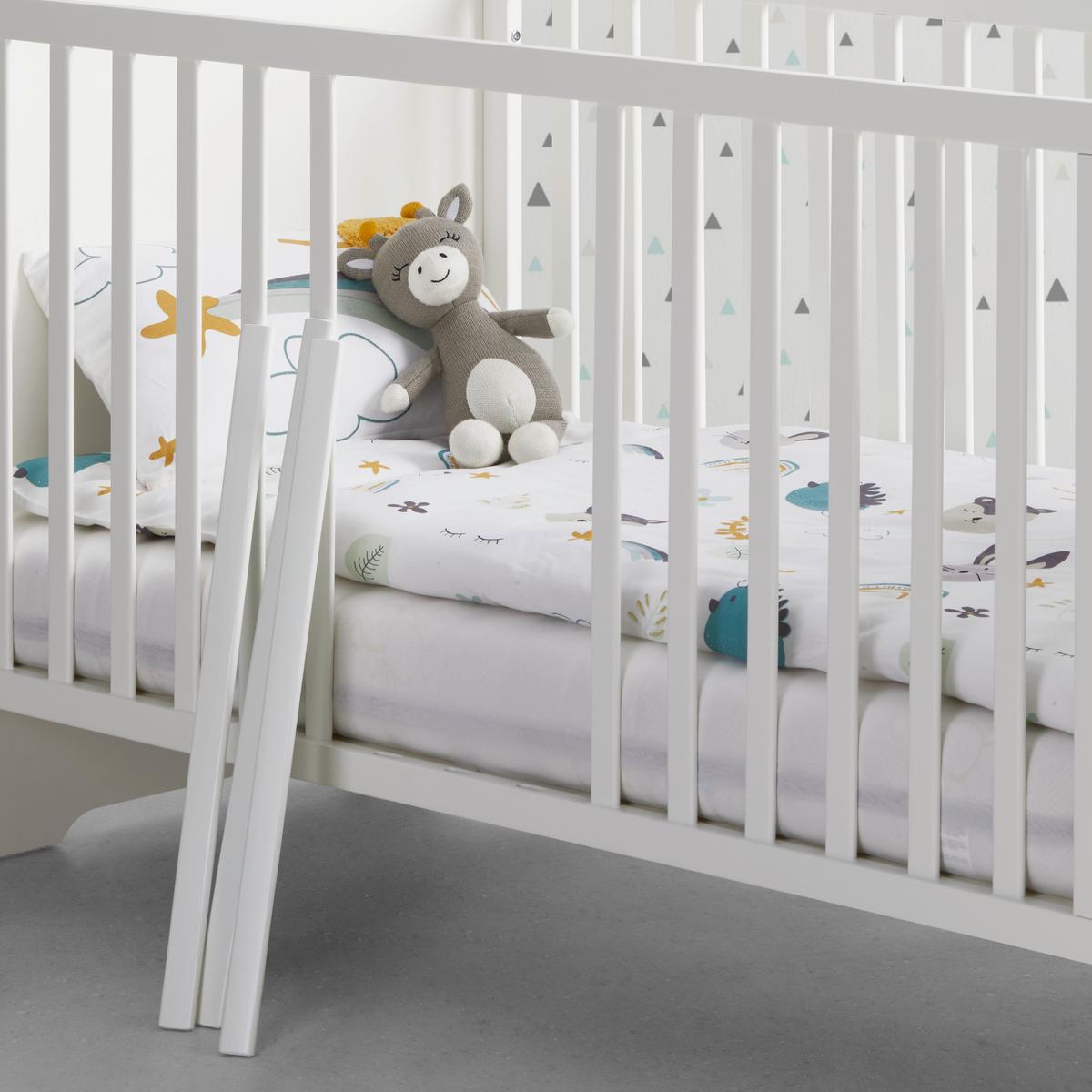 Gitterbett Luna 76x142 Cm Weiß - Weiß, Basics, Holzwerkstoff (76/82/142cm) - Roba