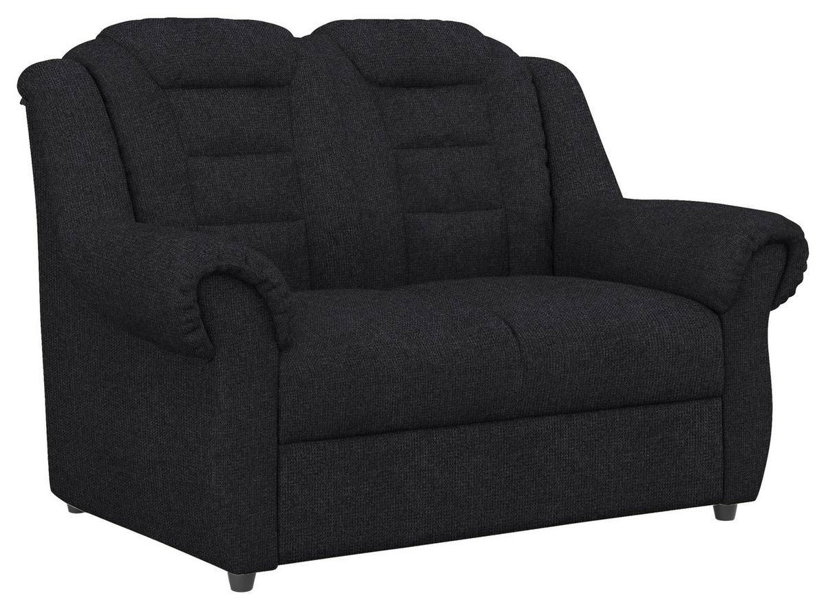 2-Sitzer-Sofa Boston Schwarz Chenille - Schwarz, KONVENTIONELL, Textil (145/102/101cm) - Livetastic