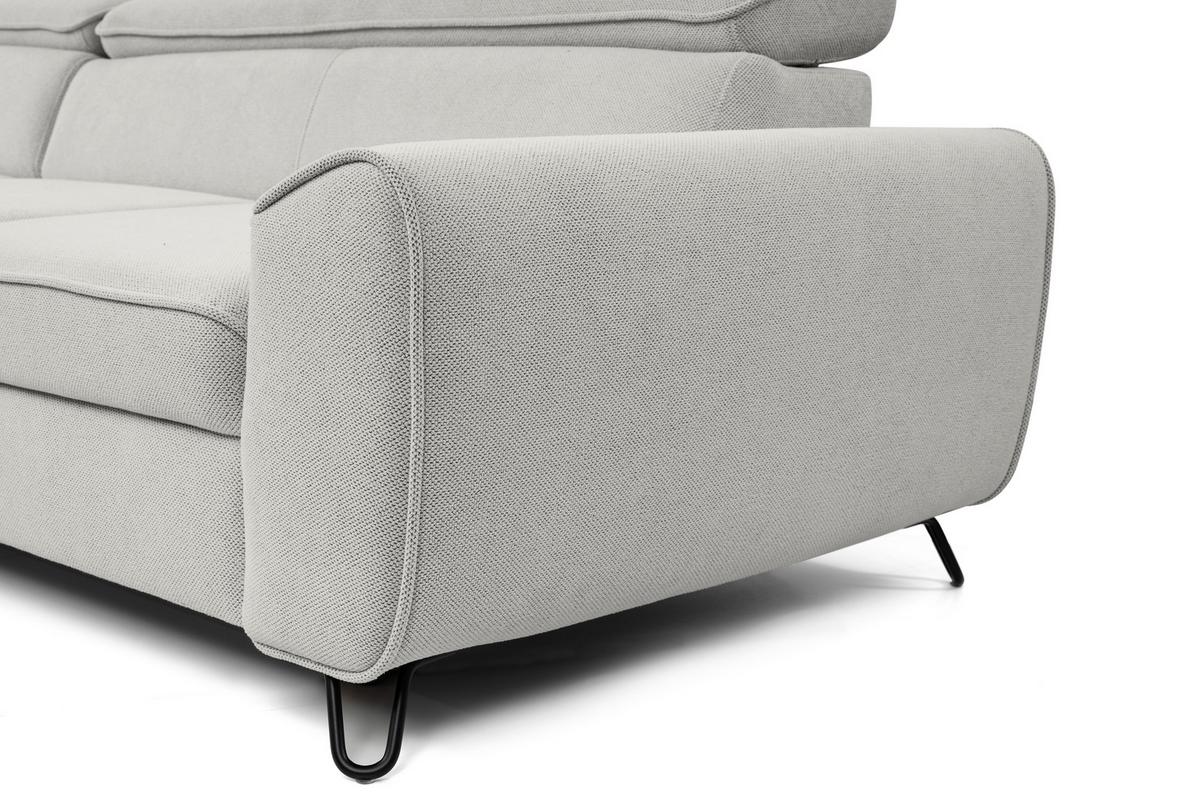Rohová sedačka IDYLLA, ľavá svetlosivá,úl.priestor,lôžko - čierna/svetlosivá, Design, kov/textil (200/250cm)