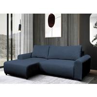 Ecksofa Velo Dunkelblau S: 160x250 Cm - Schwarz/Dunkelblau, Design, Textil (160/250cm) - MID.YOU