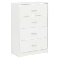Vysoká komoda biela s vysokým leskom - biela/hliníková, Konventionell, kov/kompozitné drevo (60/90/30cm) - MID.YOU