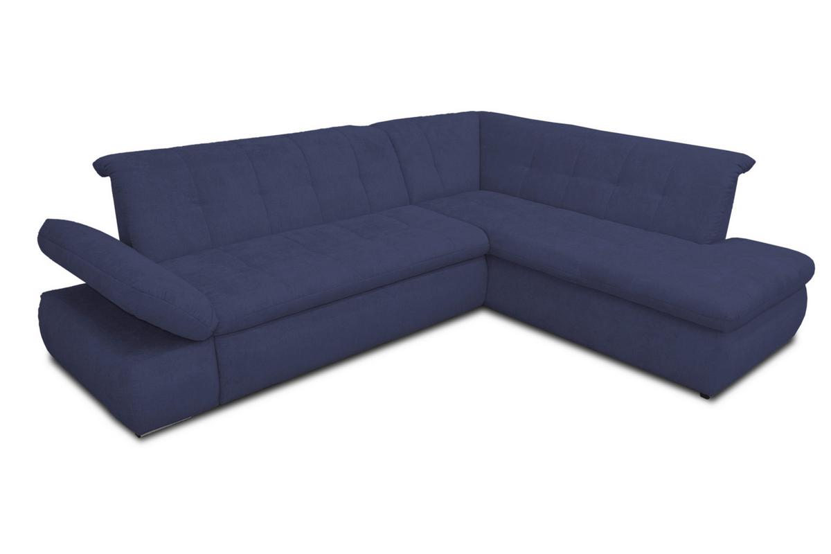 Ecksofa mit Armteilverstellung Moric Dunkelblau Mikrofaser - Chromfarben/Dunkelblau, KONVENTIONELL, Textil (273/216cm) - MID.YOU