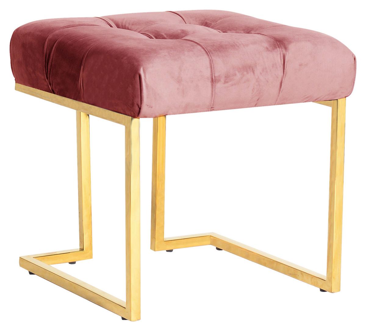 Hocker Rarity Altrosa, B: 48 cm - Altrosa, Design, Textil/Metall (48/48/48cm) - Kayoom