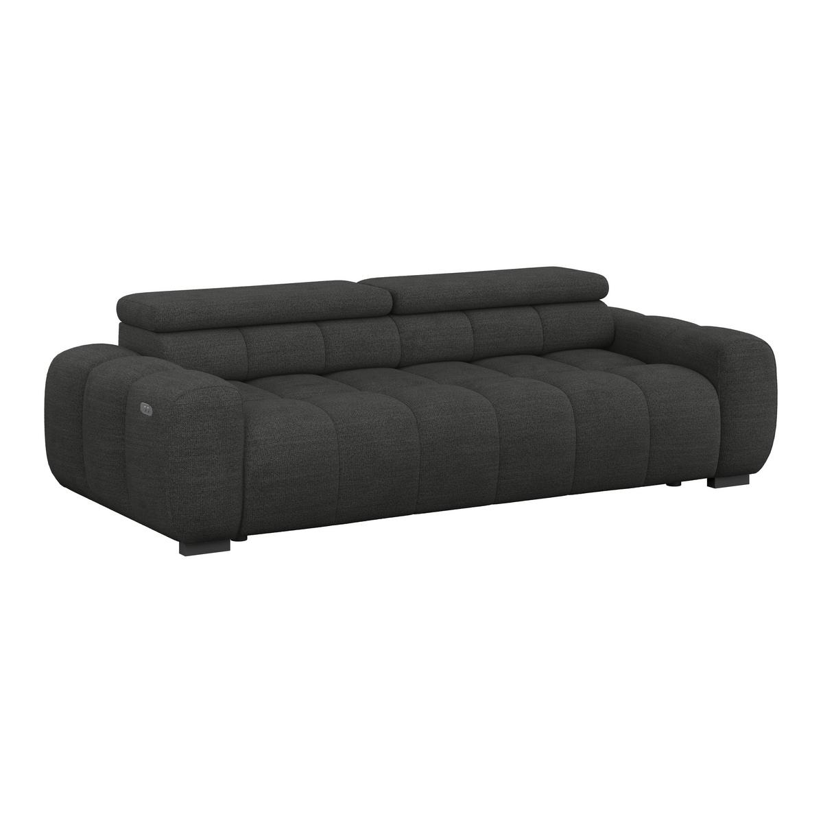 Bigsofa Bull Webstoff schwarz, B: 248 cm - Schwarz, Design, Textil (248/77-97/108cm) - Luca Bessoni
