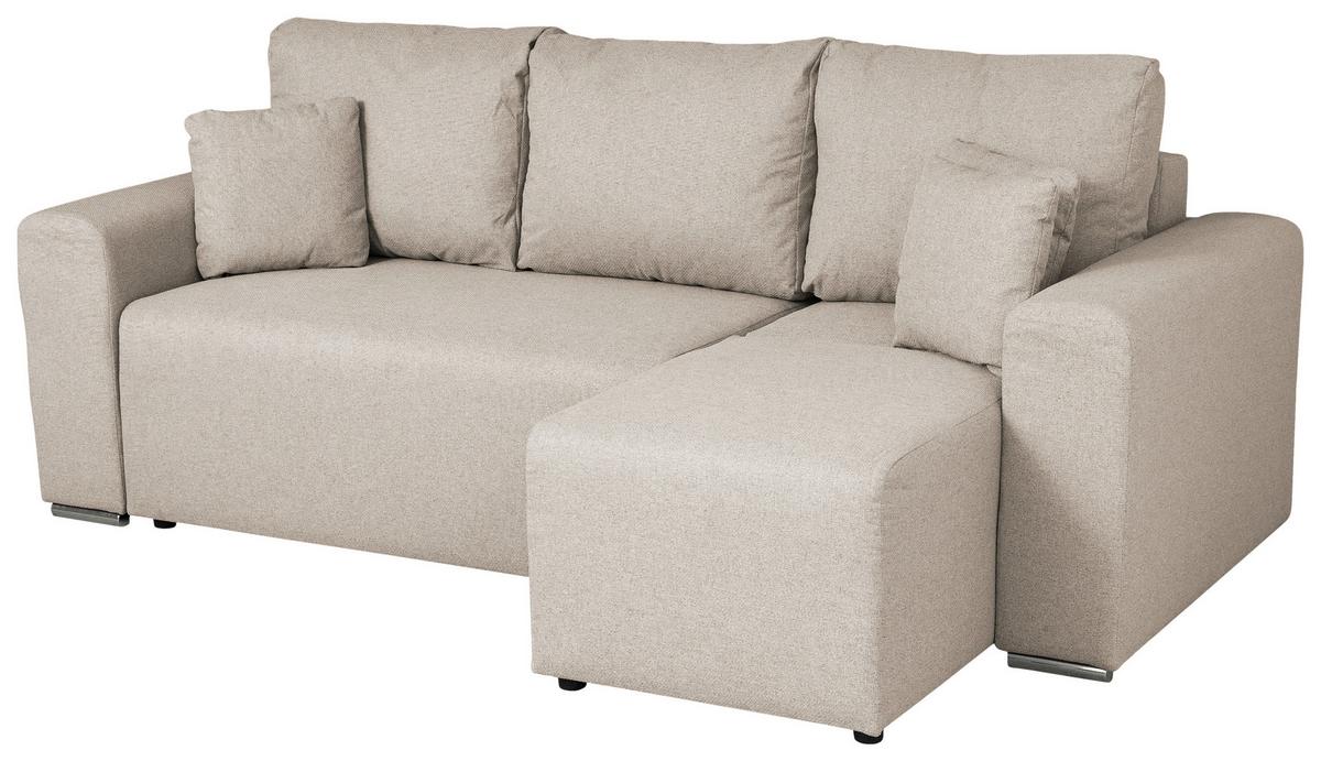 Ecksofa Bega - Chromfarben/Beige, Basics, Textil (240/153cm) - P & B