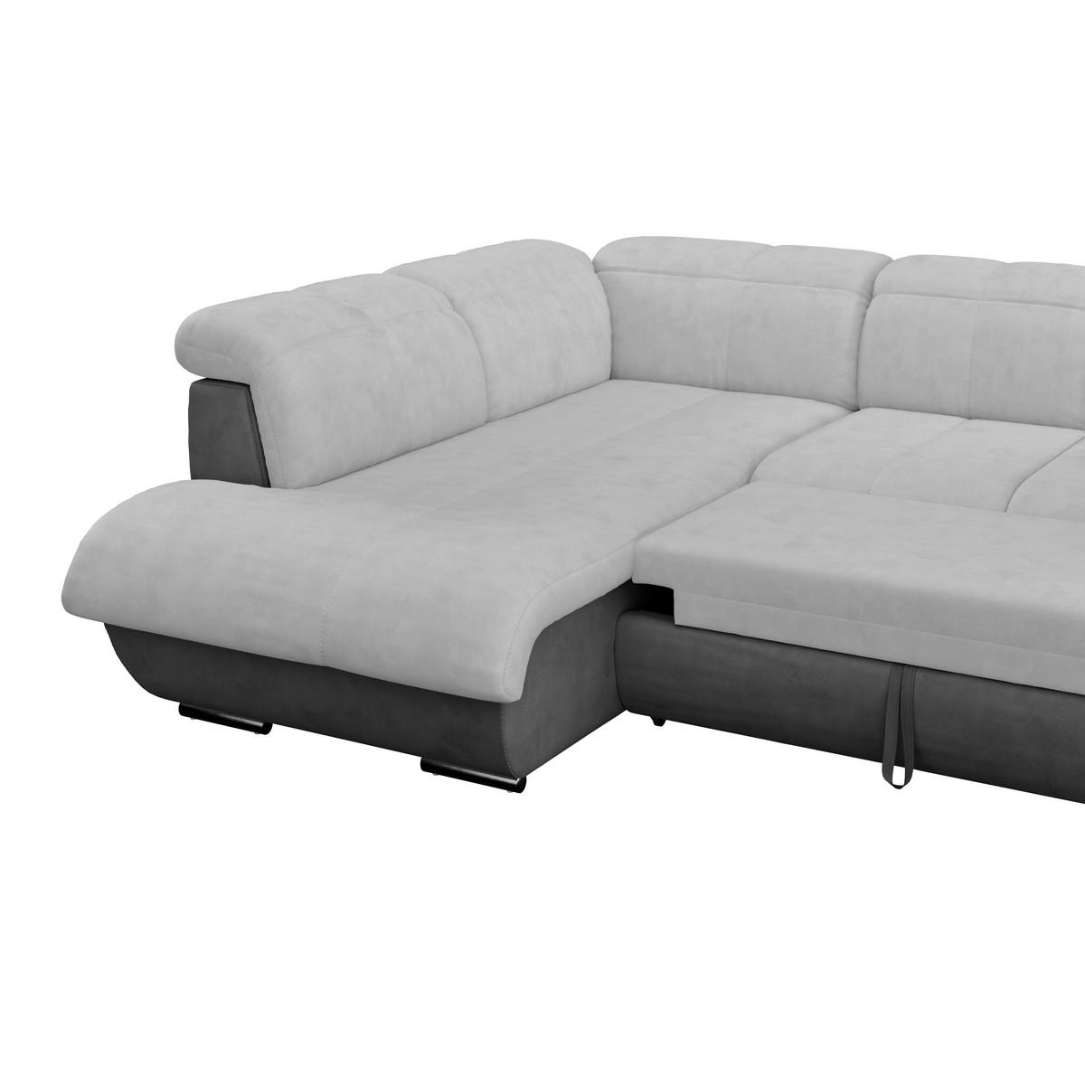 Sedací souprava MULTI, levá, světle šedá / tmavě šedá barva - šedá/světle šedá, Moderní, kov/textil (228/345/184cm) - Luca Bessoni