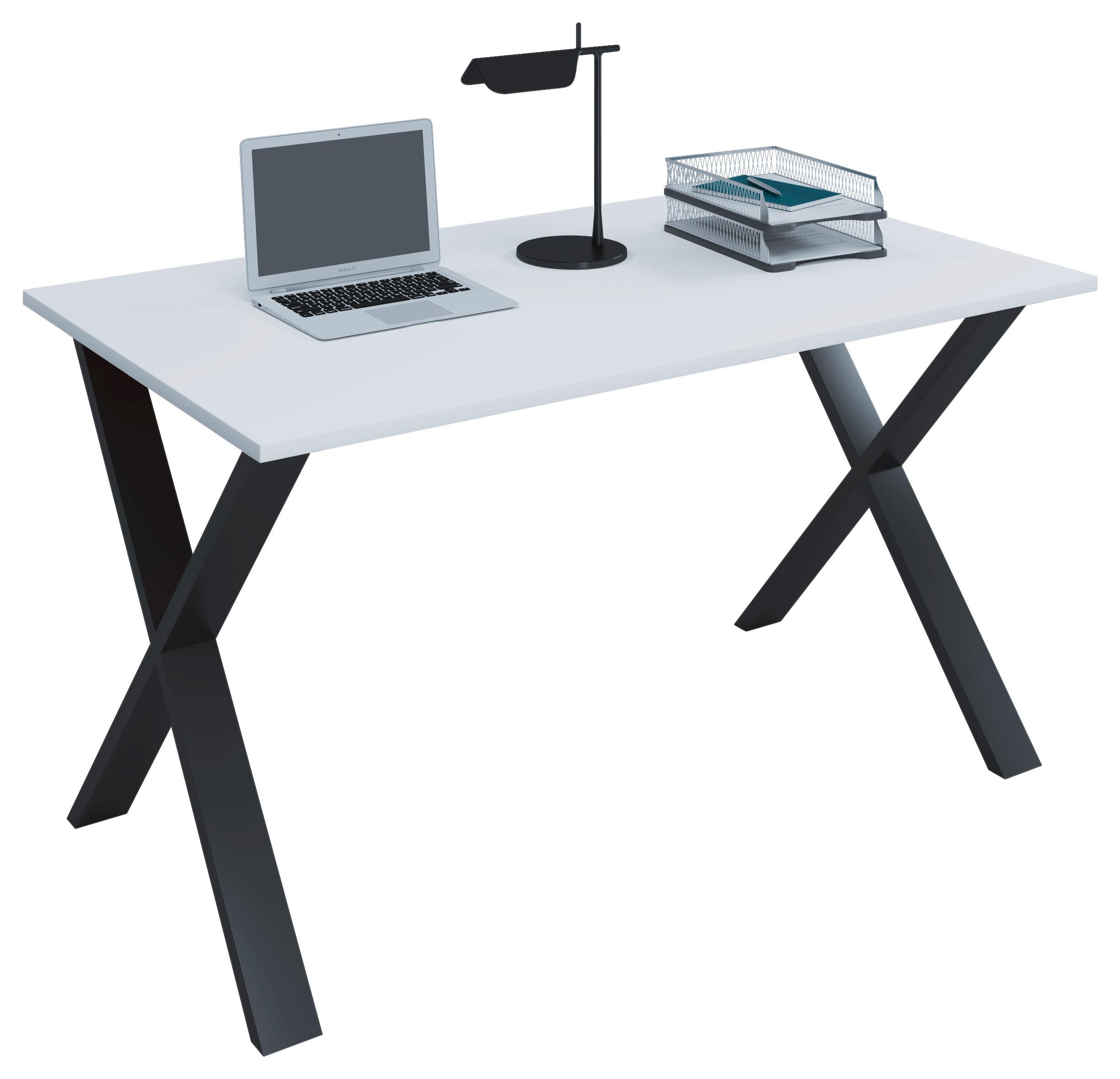 Schreibtisch Lona Weiß B: 80 cm - Schwarz/Weiß, MODERN, Holzwerkstoff/Metall (140/80/76cm) - MID.YOU