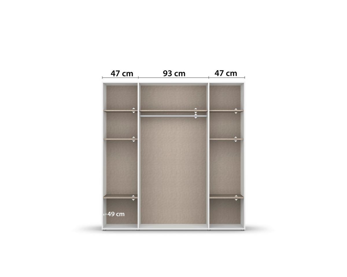 Drehtürenschrank Voyager Weiß,grau B: 187 cm - Weiß/Grau, MODERN, Holzwerkstoff (187/194/53cm) - Rauch Möbel