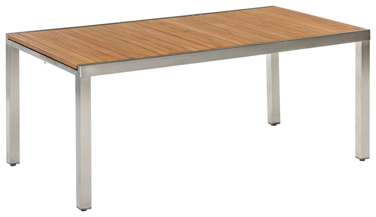 Gartenset Keros - Silberfarben/Naturfarben, MODERN, Holz/Metall - Gardenson
