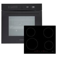 Backofenset Schwarz B: 59,5 cm - Schwarz, Basics, Glas/Metall (59,5/59,5/57,5cm) - Respekta