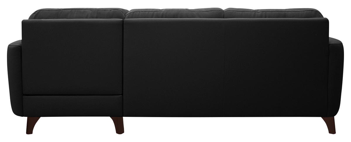 Ecksofa Nordic Schwarz S: 238x168 Cm - Buchefarben/Schwarz, Design, Leder/Textil (238/168cm) - Livetastic