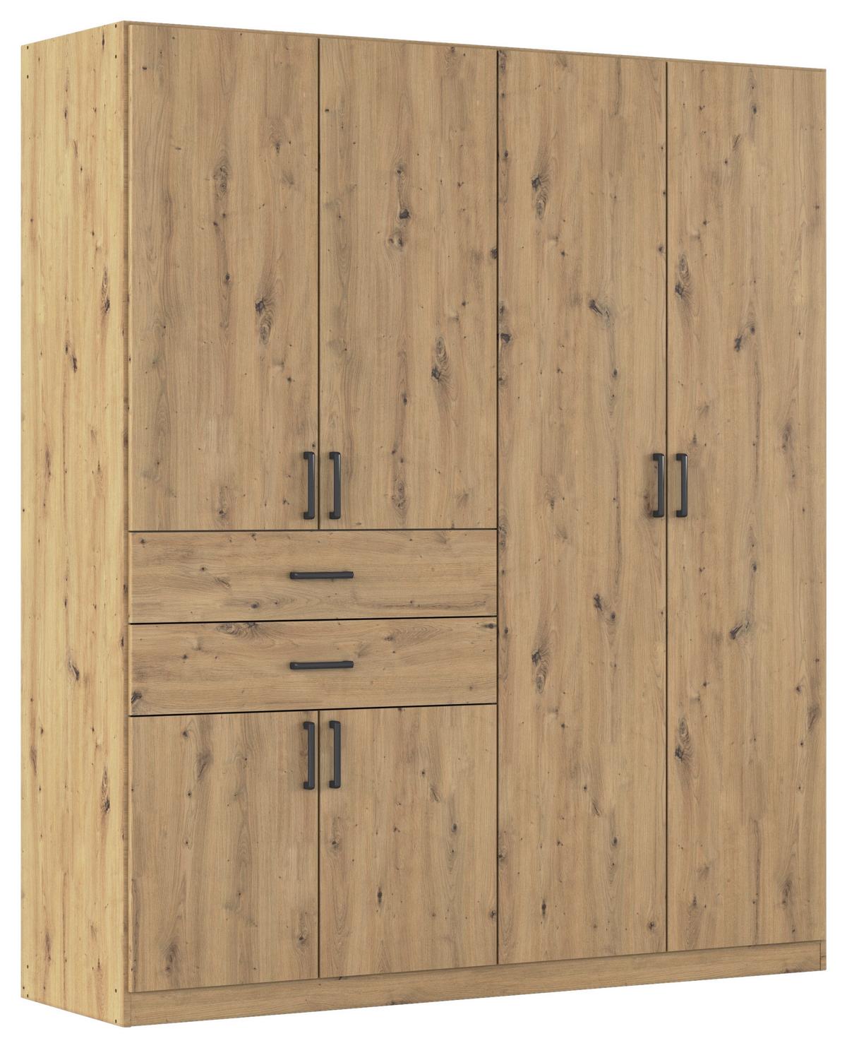 Drehtürenschrank 180 Cm Maika Eiche Artisan - Eiche Artisan, MODERN, Holzwerkstoff (180/210/54cm) - Rauch Möbel