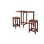 Balkonset Diar 3-teilig aus Holz - Braun, MODERN, Holz Balkonset Diar 3-teilig aus Holz - Braun, MODERN, Holz