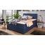 Boxbett Carolina 140x200 Blau - Blau/Schwarz, KONVENTIONELL, Holz/Textil (143/105/209cm) - Carryhome Boxbett Carolina 140x200 Blau - Blau/Schwarz, KONVENTIONELL, Holz/Textil (143/105/209cm) - Carryhome